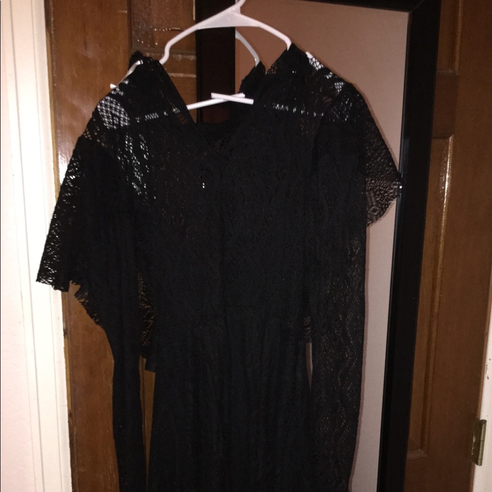 Long sleeve black lace Free People Dress